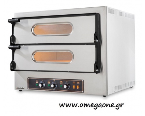 Ηλεκτρικός Διπλός Φούρνος Πίτσας  (9+9 Πίτσες x ‎Ø 36) Θερμοκρασία 500°C 