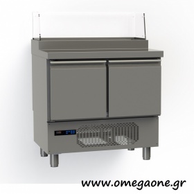 Saladette Kühltisch mit Glasaufsatz maße: 915x700x1170 mm 