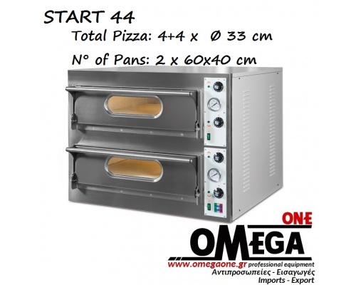 Start 44 Double Deck Electric Pizza Oven 4+4 x ‎Ø 33 cm