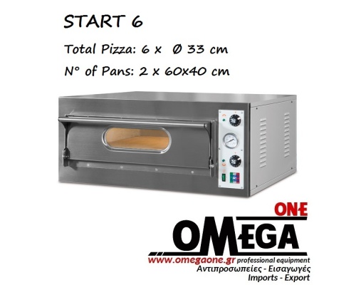 START 6 Single Deck Electric Pizza Oven 6 x ‎Ø 33 cm