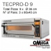 Ηλεκτρικός Μονός Φούρνος Πίτσας (9 Πίτσες x ‎Ø 36 cm) Θερμοκρασία 450°C TECPRO-D 9 