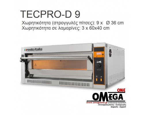 TECPRO-D 9 Single Deck Electric Pizza Oven 9 x ‎Ø 36 cm 