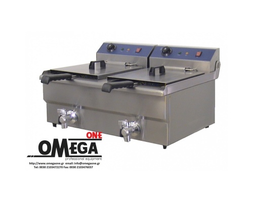 16+16 Ltr Double Tank Electric Countertop Fryers 220V