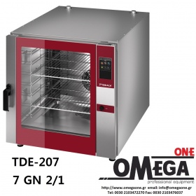 PRIMAX 7 GN 2/1 Gas Convection and Direct Steam Touch panel Oven for Gastronomy Automatic Washing PLUS TDΕ-207-HD