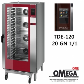 PRIMAX 20 GN 1/1 Gas Convection and Direct Steam Touch panel Oven for Gastronomy PLUS TDΕ-120-LD