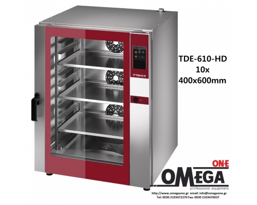 Elektro Heißluftofen für Bäckerei und Beschwadung 10 blechen 400x600 mm PLUS TDΕ-610-HD