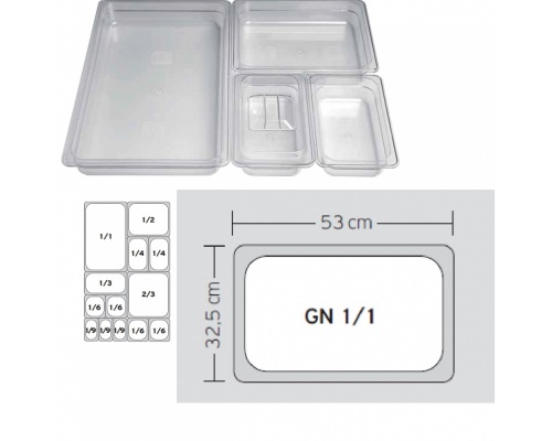 1/1 Δοχεία Polycarbonate Gastronorm GN