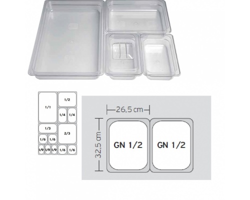 1/2 Gastronorm Container - Polycarbonate 