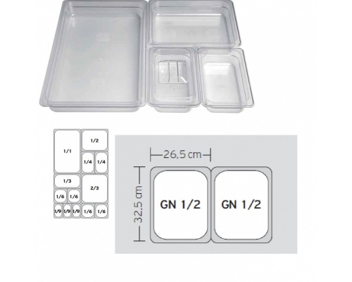 1/2 Δοχεία Polycarbonate Gastronorm GN