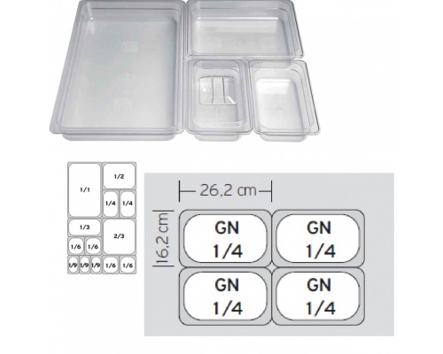 1/4 Gastronorm Container - Polycarbonate