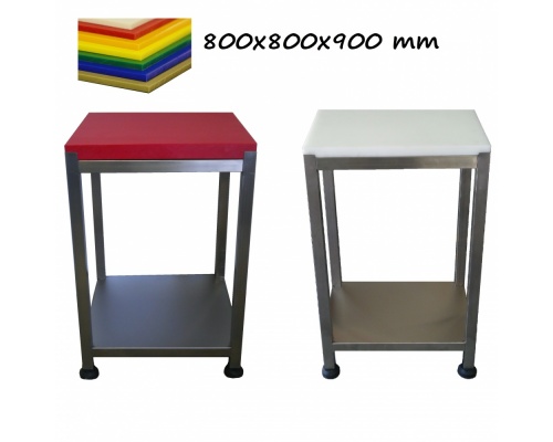 Food Polyethylene Cutting Table dim.  800x800x900 mm
