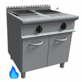 Double Tank Gas Pasta Cooker 2 baskets 2/3