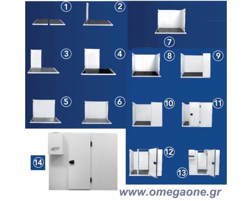 Kühlzelle Isolierung 80 mm außenmaße von (BxT) 1800x1200 bis 1800x3000mm mit Boden