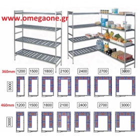 Ραφιέρες με 4 Ράφια Συναρμολογούμενες Ψυγείων Πάνελ μήκους 3000mm /M80