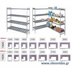 CR18 Cold room Shelving 4 Level Bays /M80