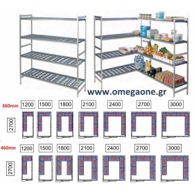 Ραφιέρες με 4 Ράφια Συναρμολογούμενες Ψυγείων Πάνελ μήκους 2700mm /M80