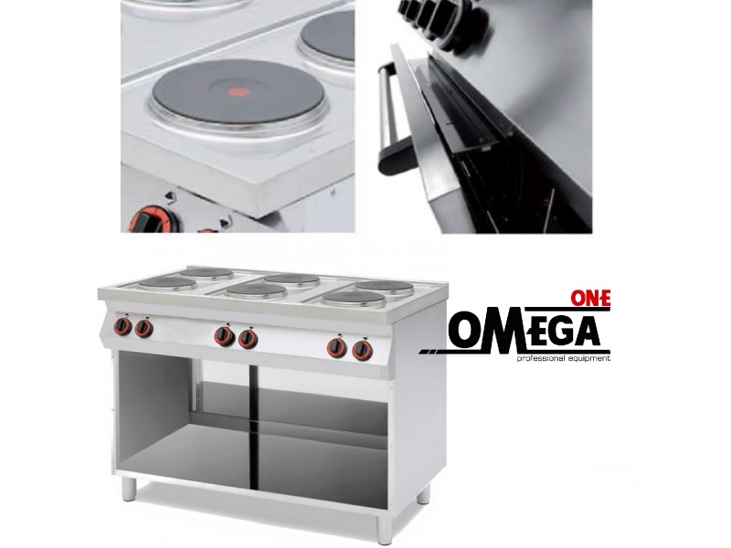 6 Plate Electric Range on Open The electric range from Omega