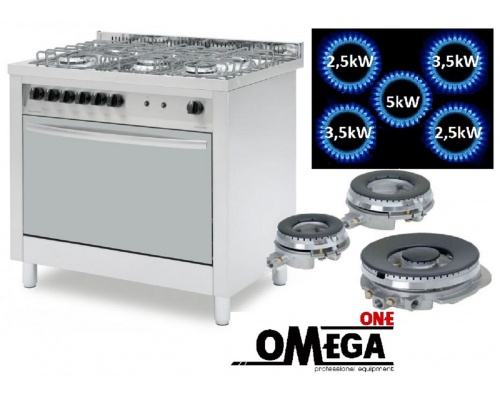 Gasherd 5 Flammen mit Ventilator Gas-Backofen 