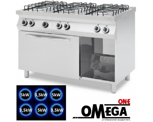 ProChef 6 Burner Gas Stove with Static Gas Oven GN 1/1