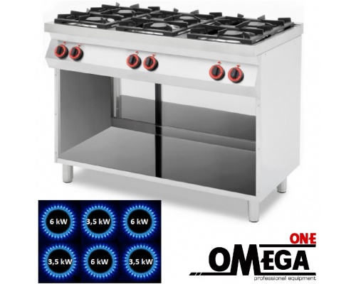 6 Burner Gas Range with Cabinet Base