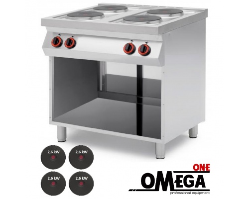 4 Plate Electric Range on Open Cabinet