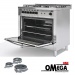 Gasherd 5 Flammen mit Ventilator Gas-Backofen 