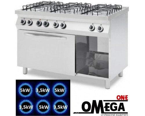 ProChef 6 Burners Gas Range Cooker with Electric Oven GN 1/1