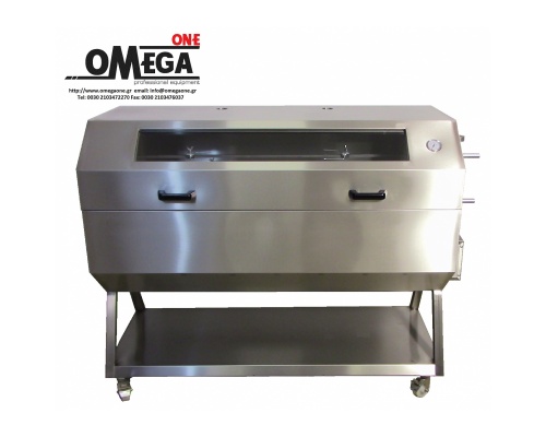 Stainless Steel Charcoal BBQ Spit Rotisserie/ hood