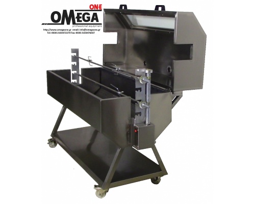 Stainless Steel Charcoal BBQ Spit Rotisserie/ hood