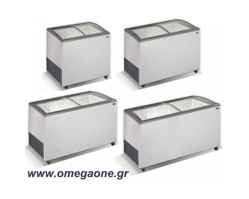 VENUS Sliding Curved Glass door Chest Freezer