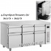 Συντήρηση Ψυγεία Πάγκοι με Συρτάρια & Πόρτες Χωρίς Μηχανή μήκος 1546mm  