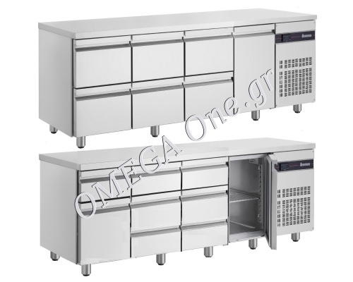 Gastronomie Kühltisch mit Tür und Schubladen 2242 mm 
