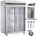 Double Glass Doors Upright Freezer with 4 Castors 1432 Ltr