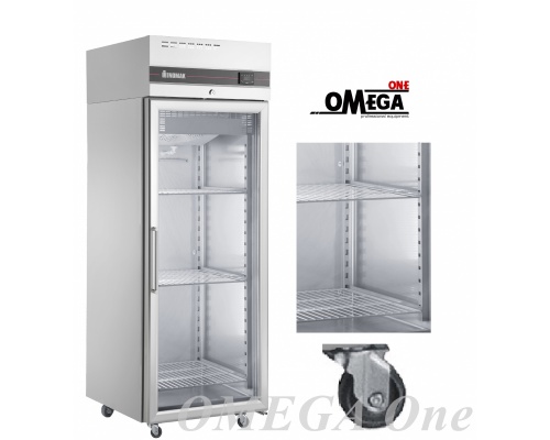 Gewerbekühlschrank mit Glastüren und 4 Räder 654 Ltr