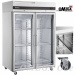 Gewerbekühlschrank mit 2 Öffnung Glastüren und 4 Räder 1432 Ltr  