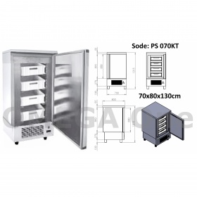 Ψαριέρα Θάλαμος 1 Πόρτα 4 Συρτάρια PVS 700x800x1300 mm 