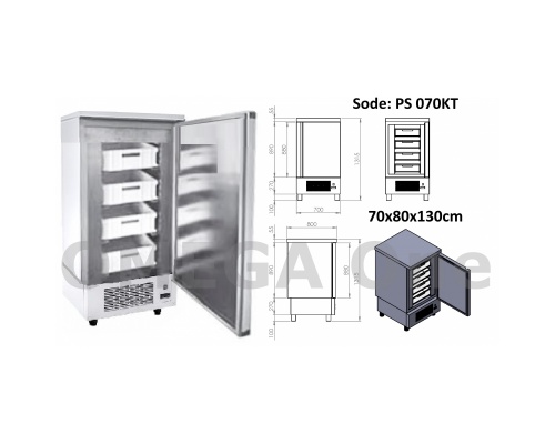 Refrigerated Fish Keepers 1 Door 4 Drawers PVS 700x800x1300 mm 
