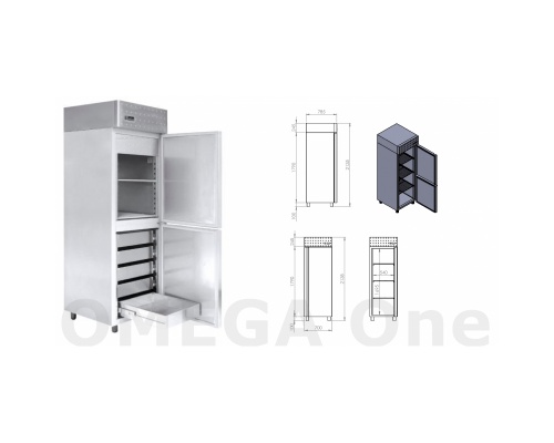 Refrigerated Fish Cabinets Keepers 2 Doors 5 Drawers 700x780x206 mm