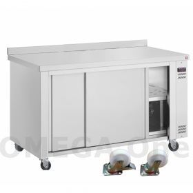 Hot Cupboard with Wheels & Worktop with Upstand dim. 1102x700x880/980 mm 