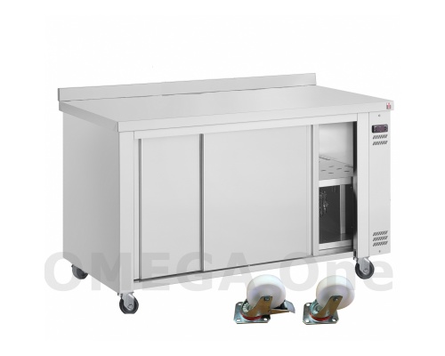Wärmeschrank mit Schiebetüren mit Rädern und Aufkantung Abmessungen 1102x700x880/980 mm 
