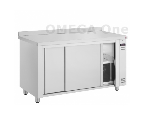 Hot Cupboard with Legs & Worktop with Upstand dim. 1392x700x870/930 mm 