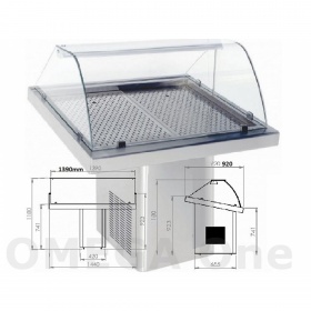Refrigerated Fish Display Counter with castors 1440x900x1200 mm