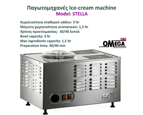 Παγωτομηχανή 3 Λίτρα Εισαγωγής OMEGA One