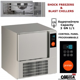 3 GN 1/1 Blast Freezers & Blast Chillers Control panel Programmable 