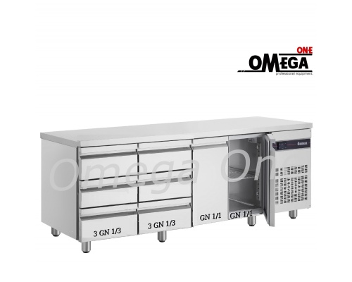 Gastronomie Kühltisch mit Tür und Schubladen 2242 mm 