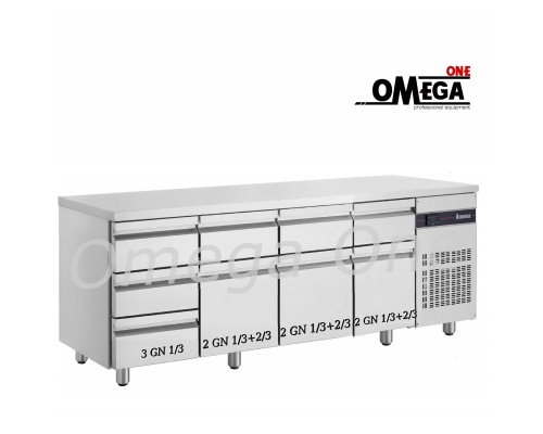 Gastronomie Kühltisch mit Tür und Schubladen 2242 mm 