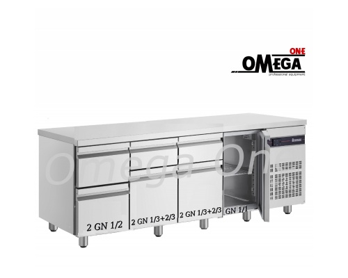 Gastronomie Kühltisch mit Tür und Schubladen 2242 mm 