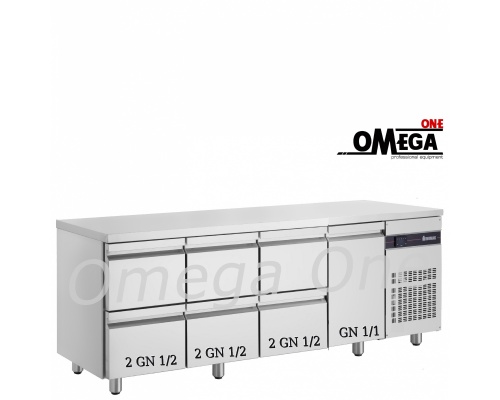 Gastronomie Kühltisch mit Tür und Schubladen 2242 mm 