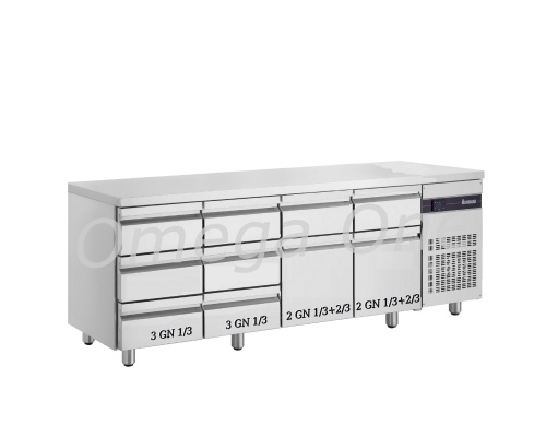 Gastronomie Kühltisch mit Tür und Schubladen 2242 mm 