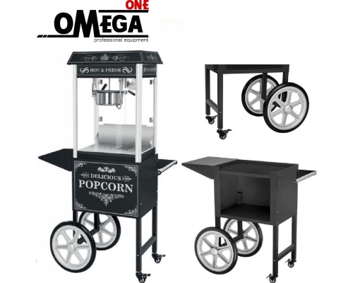 Μηχανή Popcorn με Τρόλεϊ Μαύρο χρώμα 8oz